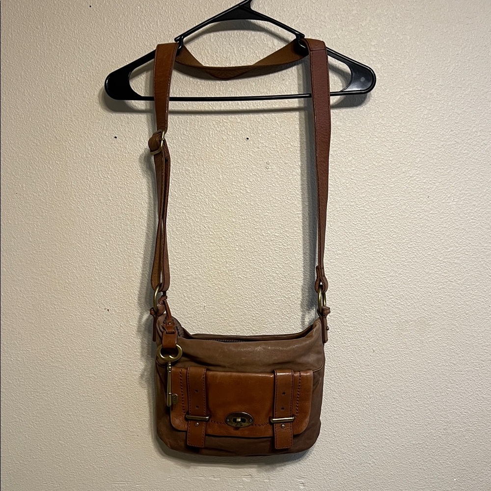 Fossil Two-Tone Leather Crossbody Bag